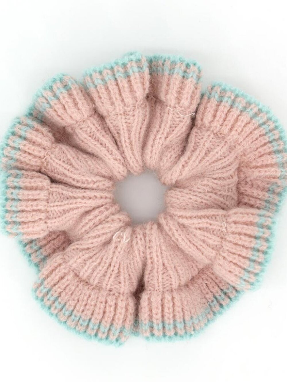 Knit Ribbed Ruffle Hair Scrunchie - Picture 4 of 6